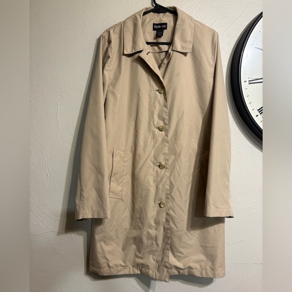 Style & Co. Beige Trench Coat - Picture 2 of 3